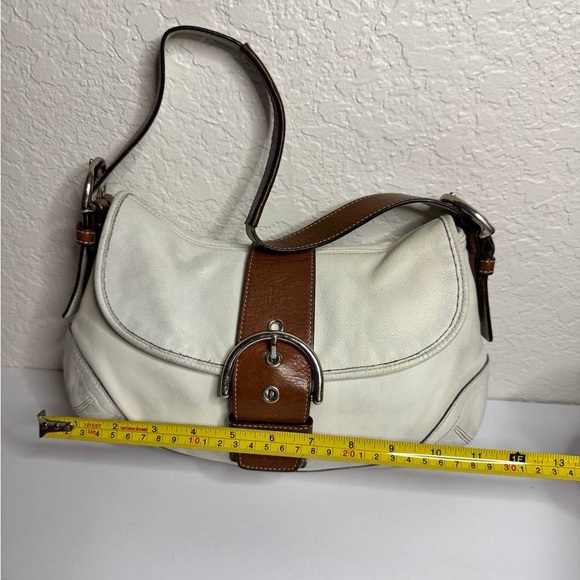 Coach Y2K SoHo White/Brown Leather Shoulder Bag - Picture 2 of 12